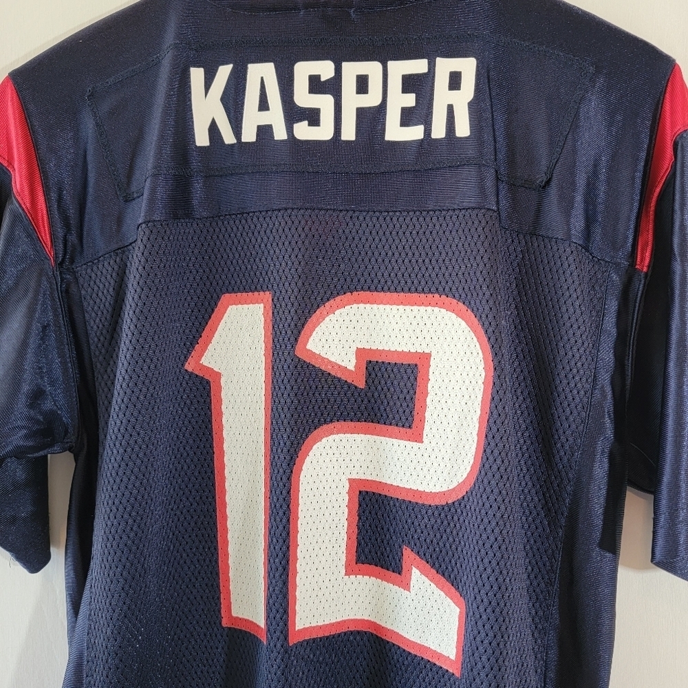 Original NFL Reebok Texans Kasper Jersey T-Shirt Sz XL Blue Red Short Sleeve - Picture 6 of 12